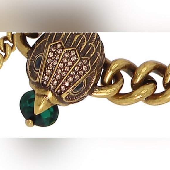 Kurt Geiger Eagle Pendant Chunky Chain Gold Necklace Goldtone Crystal Detail NEW - Picture 6 of 9